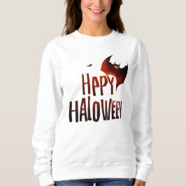 Happy Halloween Bat Design - Spooky Orange Greetin Sweatshirt