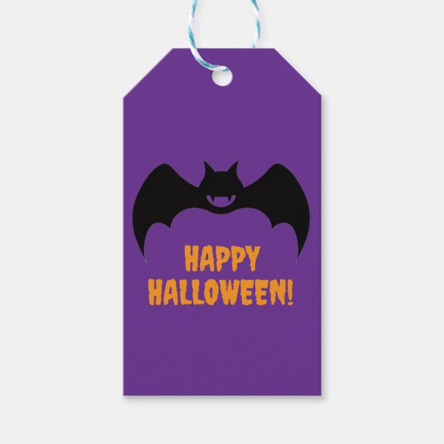 Happy Halloween Bat Geschenkanhänger (Vorderseite)
