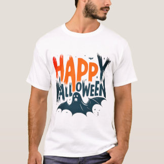 Happy Halloween Bat Ghost Graphic Beängstigend Spo T-Shirt