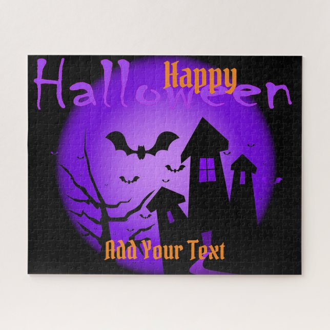 Happy Halloween Bat Puzzle (Horizontal)