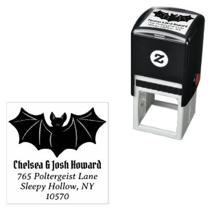 Happy Halloween Bat Rücksendeadresse Permastempel