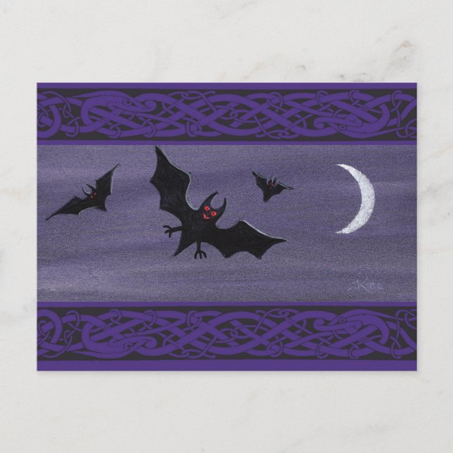 Happy Halloween Bats Postkarte (Vorderseite)
