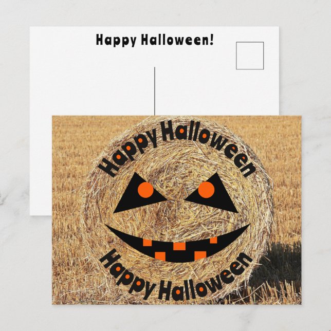 Happy Halloween Bauer Rancher Hey Trick or Treat Postkarte (Vorne/Hinten)