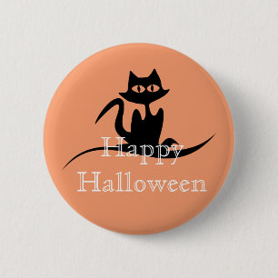 Happy Halloween Beängstigend Cat Button