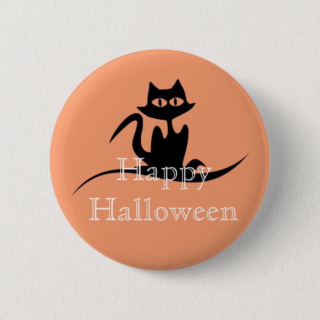 Happy Halloween Beängstigend Cat Button (Vorderseite)