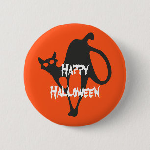 Happy Halloween Beängstigend Cat Button
