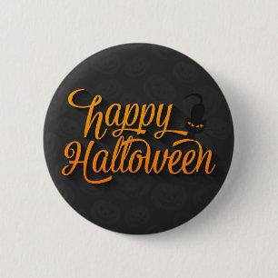 Happy Halloween Beängstigend Cat Button