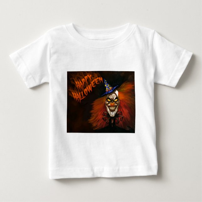 Happy Halloween Beängstigend Clown Baby T-shirt (Vorderseite)
