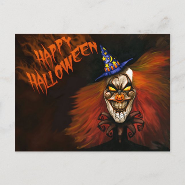 Happy Halloween Beängstigend Clown Postkarte (Vorderseite)