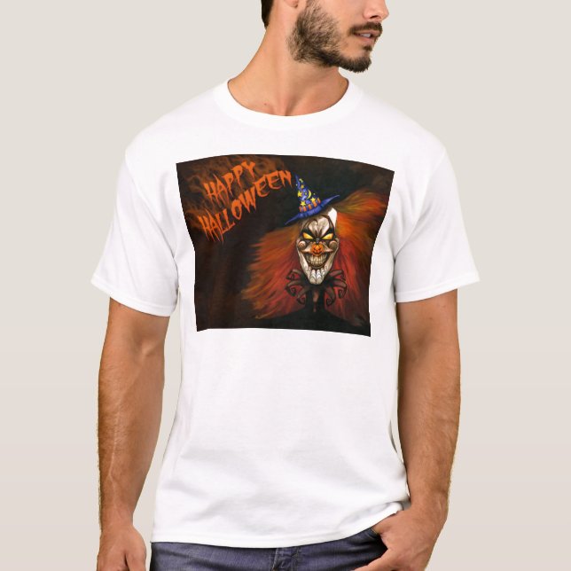Happy Halloween Beängstigend Clown T-Shirt (Vorderseite)