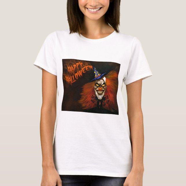 Happy Halloween Beängstigend Clown T-Shirt (Vorderseite)
