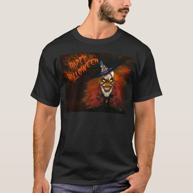 Happy Halloween Beängstigend Clown T-Shirt (Vorderseite)