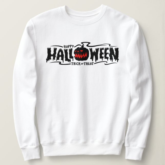 Happy Halloween Beängstigend Kürbisgesicht Sweatsh Sweatshirt (Design vorne)