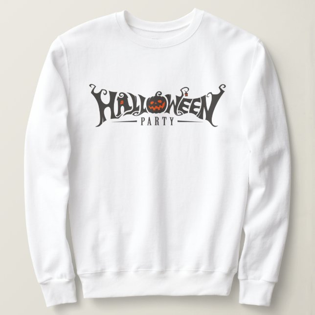 Happy Halloween Beängstigend Kürbisgesicht Sweatshirt (Design vorne)