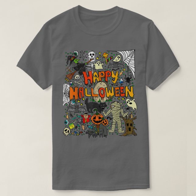 Happy Halloween Beängstigend Retro Boys Girls Kind T-Shirt (Design vorne)