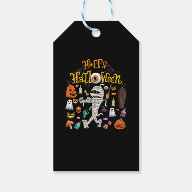 Happy Halloween Beängstigend Retro Geschenkanhänger (Vorderseite)