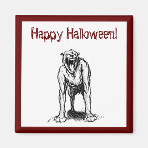 Happy Halloween Beängstigend Spooky Demon Hell Dog Magnet
