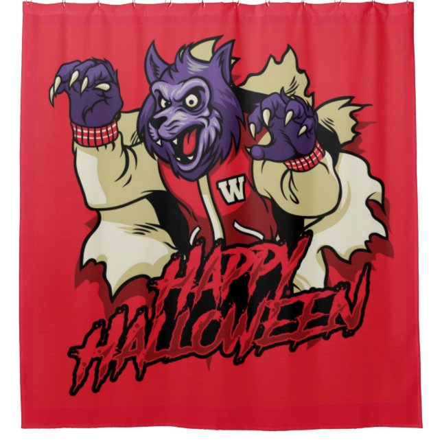 Happy Halloween Beängstigend Werewolf Duschvorhang (Vorderseite)