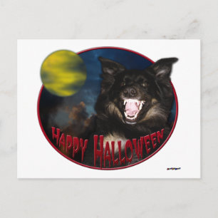 Happy Halloween Beängstigend Wolf Postkarte