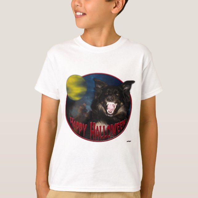 Happy Halloween Beängstigend Wolf T-Shirt (Vorderseite)