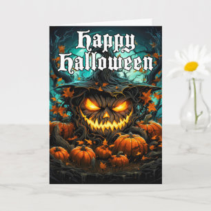 Happy Halloween Beängstigende Kürbiskunst Karte
