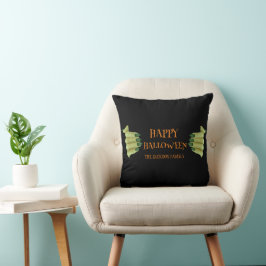 Happy Halloween | Beängstigender Hexenhandname Kissen