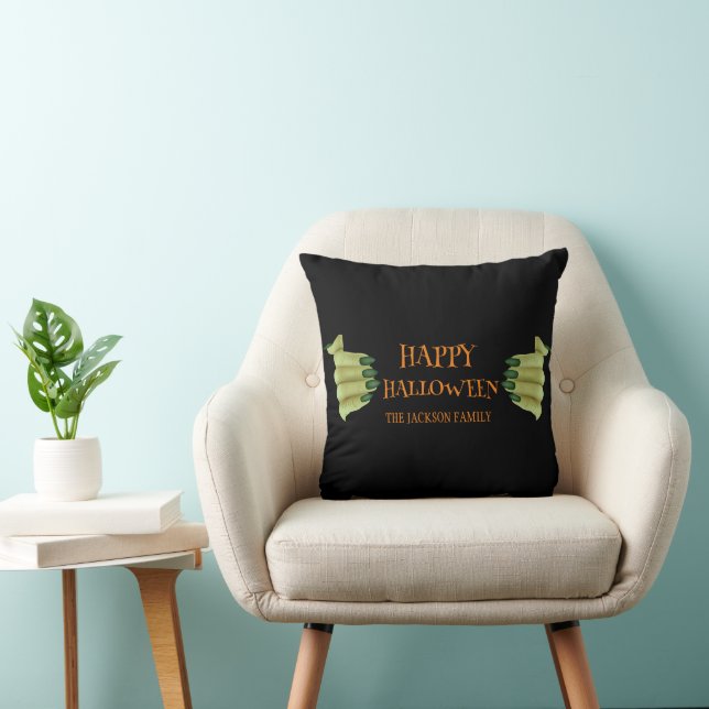 Happy Halloween | Beängstigender Hexenhandname Kissen (Stuhl )
