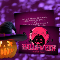 Happy Halloween Beängstigender Kürbis und Lila Ros