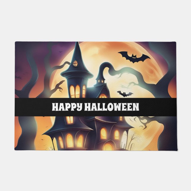 Happy halloween beängstigendes Haus Fußmatte (Vorderseite)