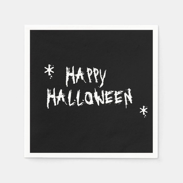 Happy Halloween beängstigendes Typografie-Party Serviette (Vorderseite)