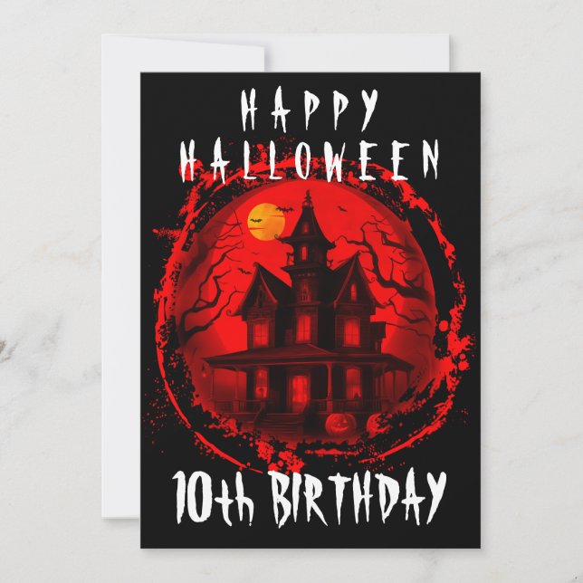 HAPPY HALLOWEEN BIRTHDAY CUSTOM PARTY EINLADUNG (Vorderseite)