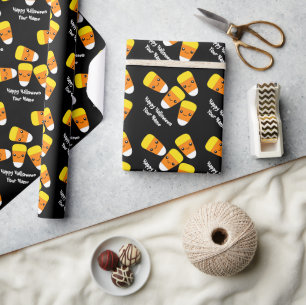 Happy Halloween Black Candy Corn Packpapier