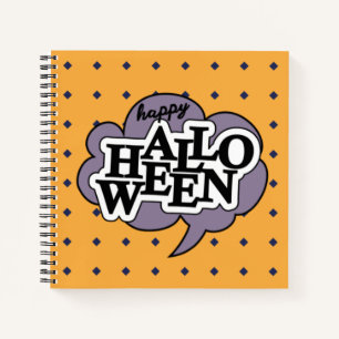 Happy halloween, black cat Cartoon Spiral Notebook Notizbuch