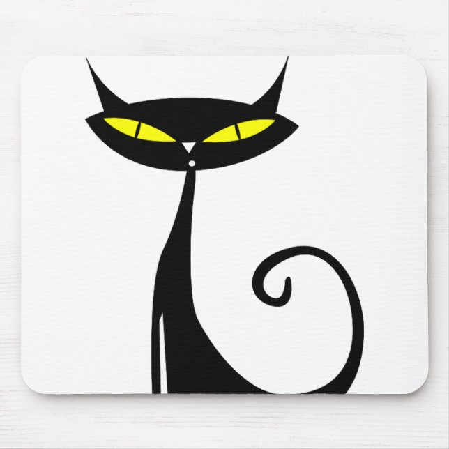 Happy Halloween Black Cat Mousepad (Vorne)
