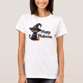 Happy Halloween Black Cat T-Shirt