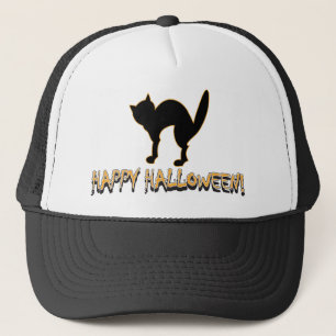 Happy Halloween Black Cat Truckerkappe
