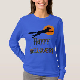 Happy Halloween Black Cat Vintag Art T - Shirt