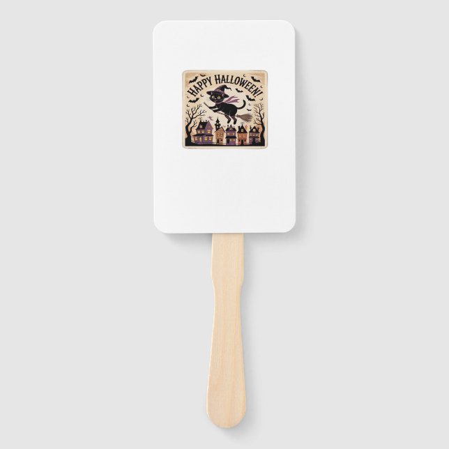 Happy Halloween Black Cat Witch Classic T-Shirt Fächer (Vorderseite)