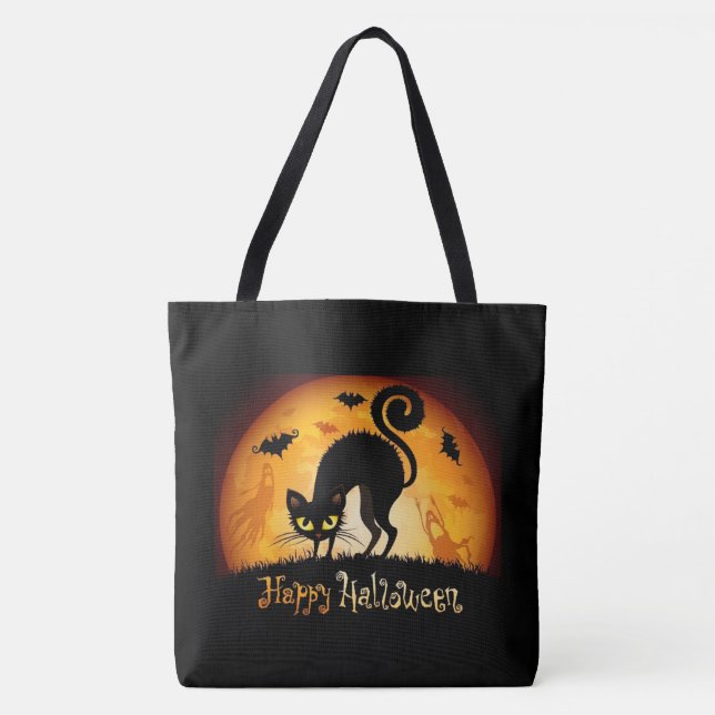 Happy Halloween Black Cats and Bats (Vorderseite)