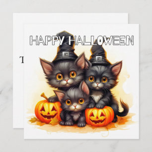 Happy Halloween Black Cats Karte