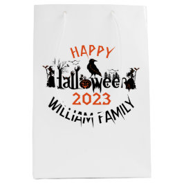 Happy Halloween Black Concept Typografy Design Mittlere Geschenktüte