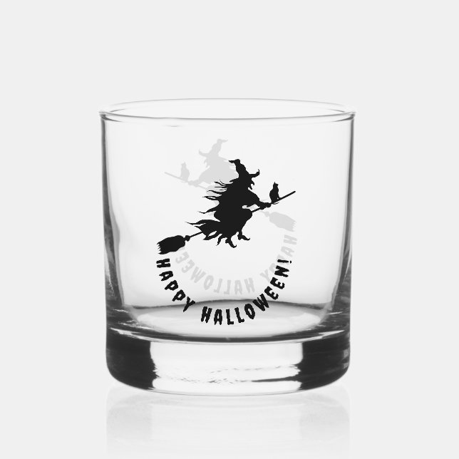 Happy halloween Black Hexe Whiskyglas (Rückseite)