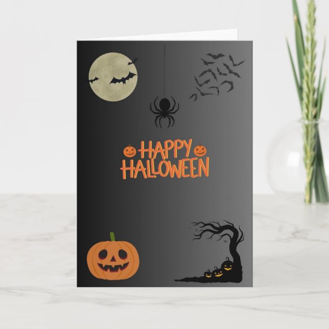 Happy Halloween Black Karte (Vorderseite)