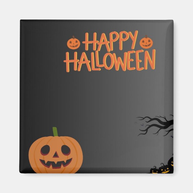 Happy Halloween Black Magnet (Vorne)