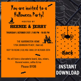 Happy Halloween Black & Orange Halloween-Party Einladung