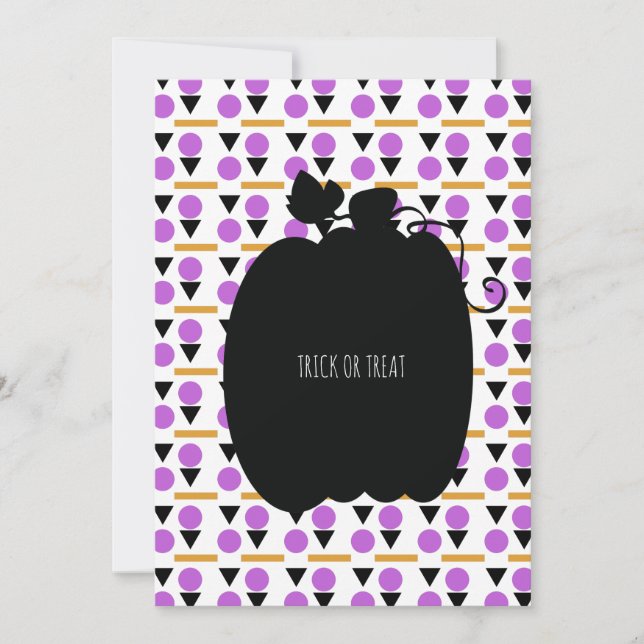 Happy Halloween Black Pumpkin and Pattern Card (Vorderseite)