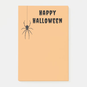 Happy Halloween Black Spider Orange Post-it Notes Klebezettel