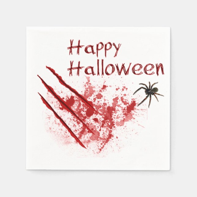 Happy Halloween Bloody Scratches Serviette (Vorderseite)