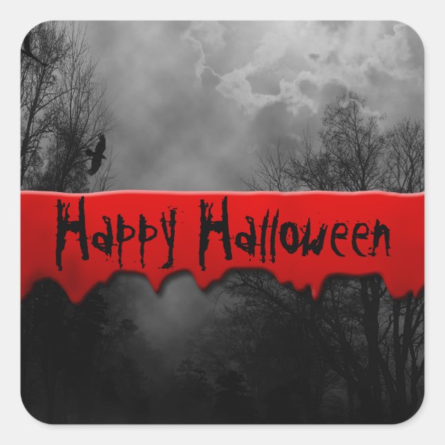 Happy Halloween Bloody Spuk Sticker (Vorderseite)