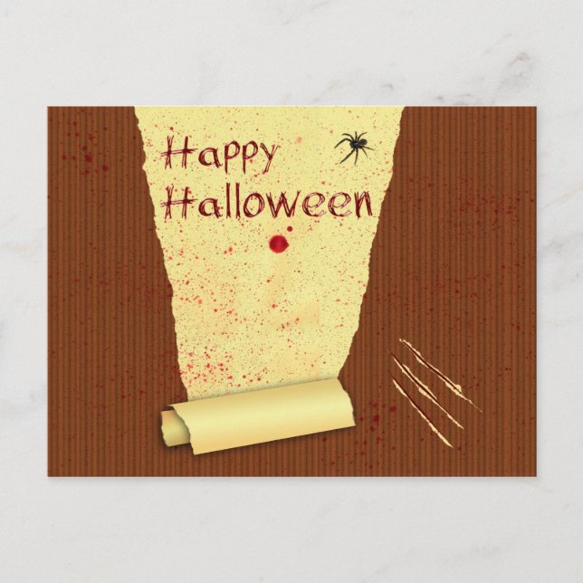 Happy Halloween Bloody Wallpaper Postkarte (Vorderseite)